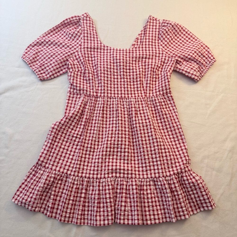 LOFT Red Checkered Gingham Woman’s Mini Dress 14 - Picture 4 of 8
